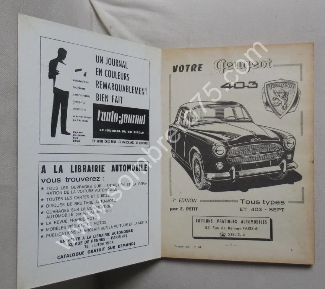 Votre 403 Peugeot. Guide technique et pratique Complet. 1967 - Image 3
