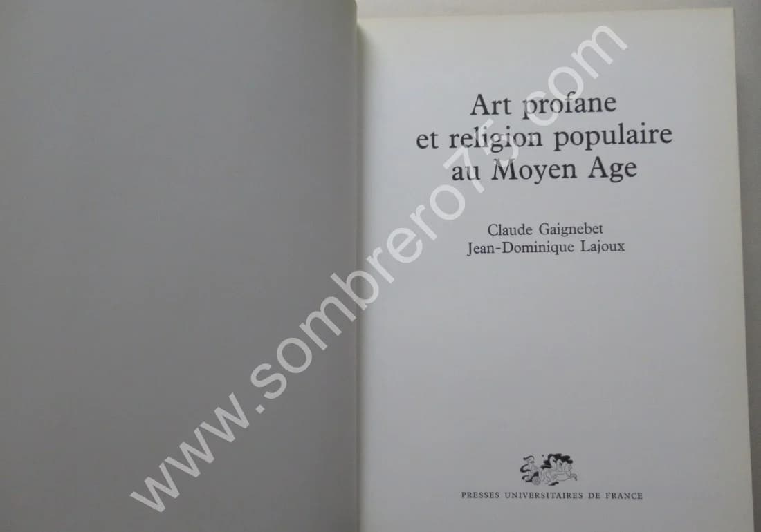 Art Profane et Religion Populaire au Moyen Âge. Cl. GAIGNEBET et J D LAJOUX - Image 10
