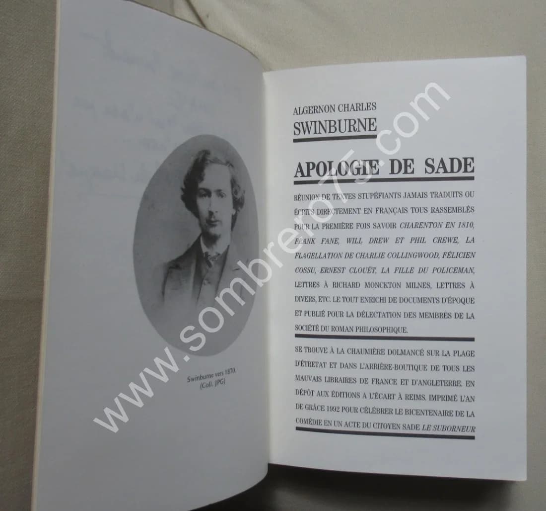 Apologie de Sade. Algernon Charles SWINBURNE - Image 4