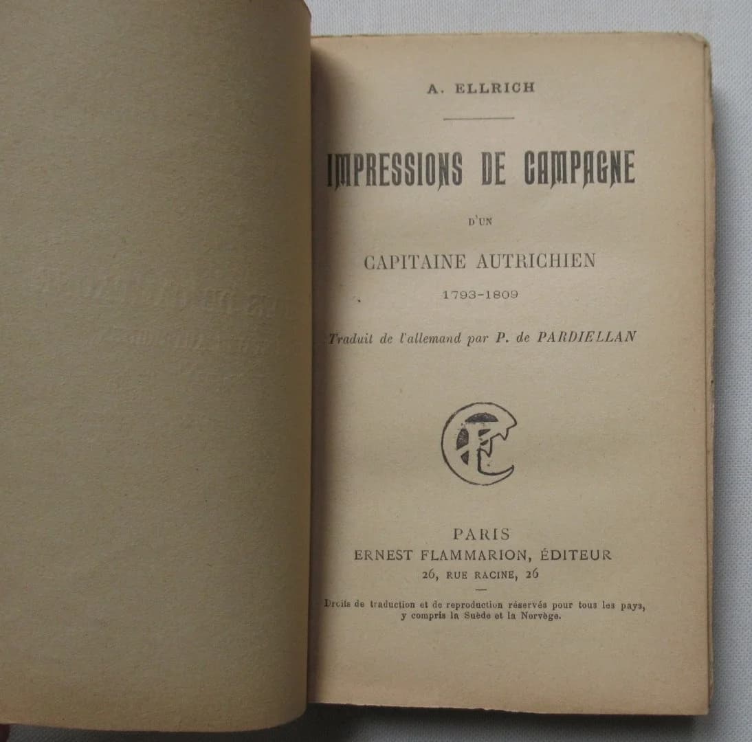 Impressions de Campagne d'un capitaine autrichien 1795-1809. ELLRICH - Image 3