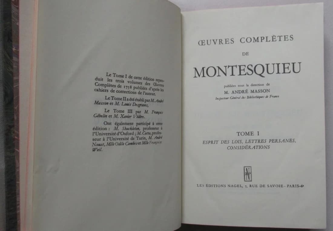 Oeuvres Complètes de Montesquieu- 3 Tomes - Image 2