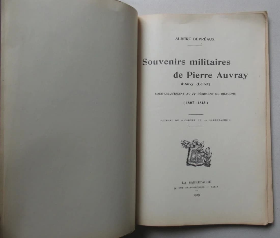 Souvenirs Militaires de Pierre Auvray d'Auxy 1807-1815 - Image 4