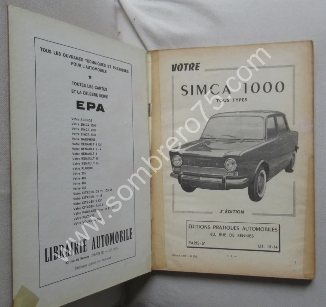 Votre Simca 1000. Guide Technique et Pratique Complet - Image 3