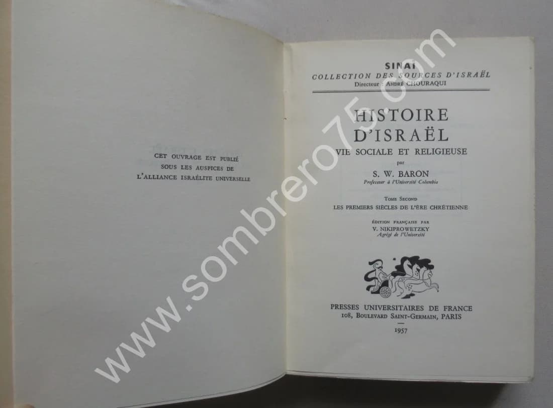 Histoire d'Israël Vie Sociale et Religieuse. 5 Tomes. S. W. BARON - Image 6