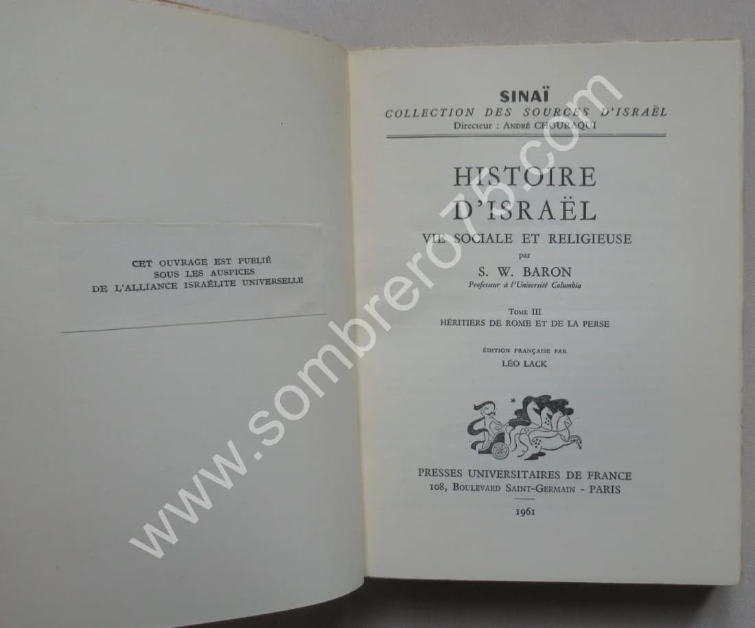 Histoire d'Israël Vie Sociale et Religieuse. 5 Tomes. S. W. BARON - Image 9