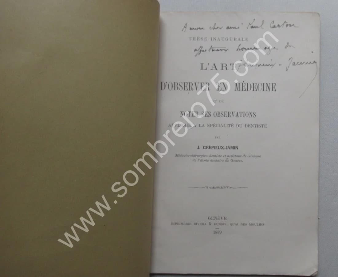 J. CREPIEUX JAMIN. L'Art d'Observer en Médecine 1889 - Image 2