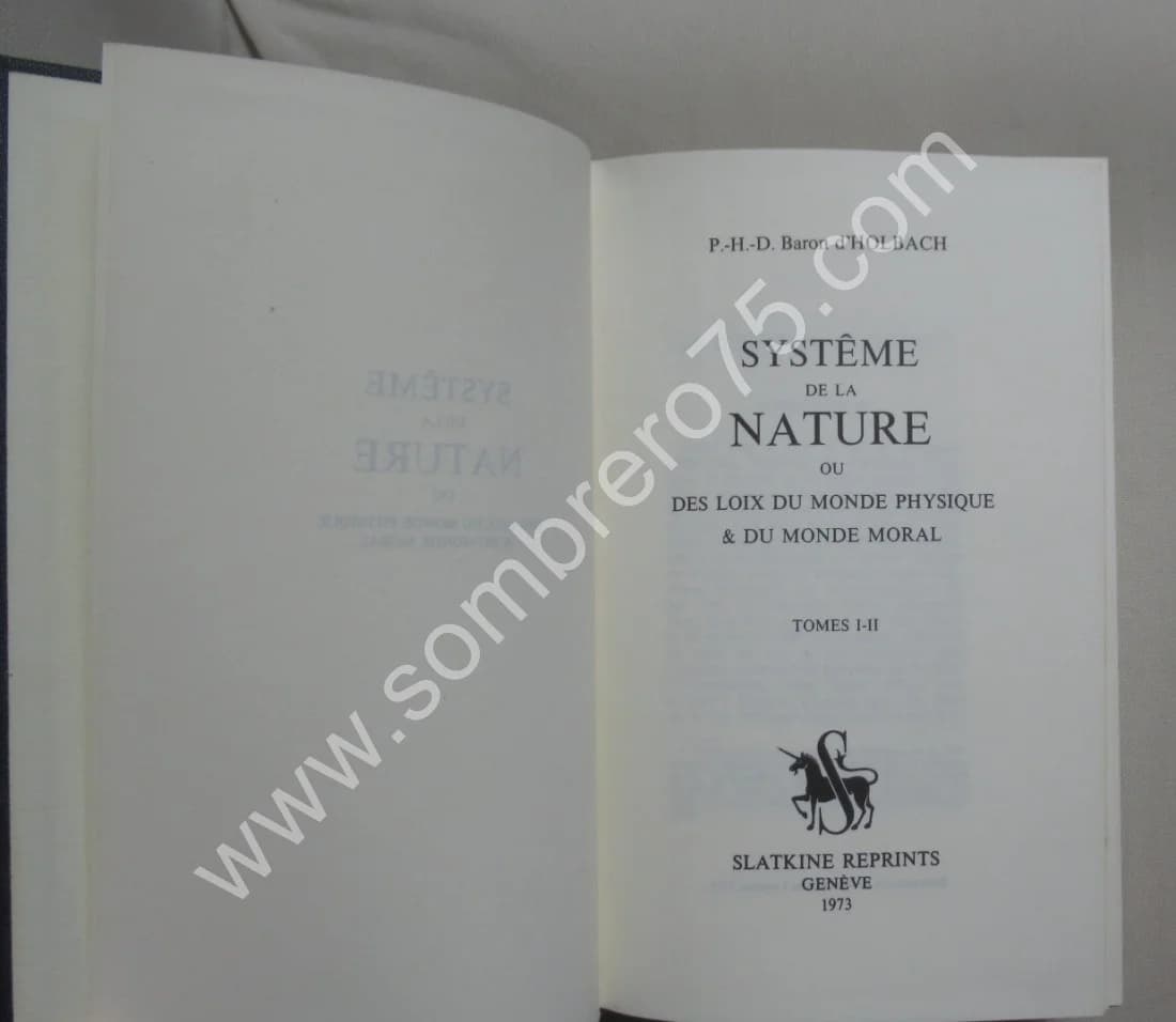 Système de la Nature ou des Loix du Monde - 2 Tomes en 1 Volume - Image 2