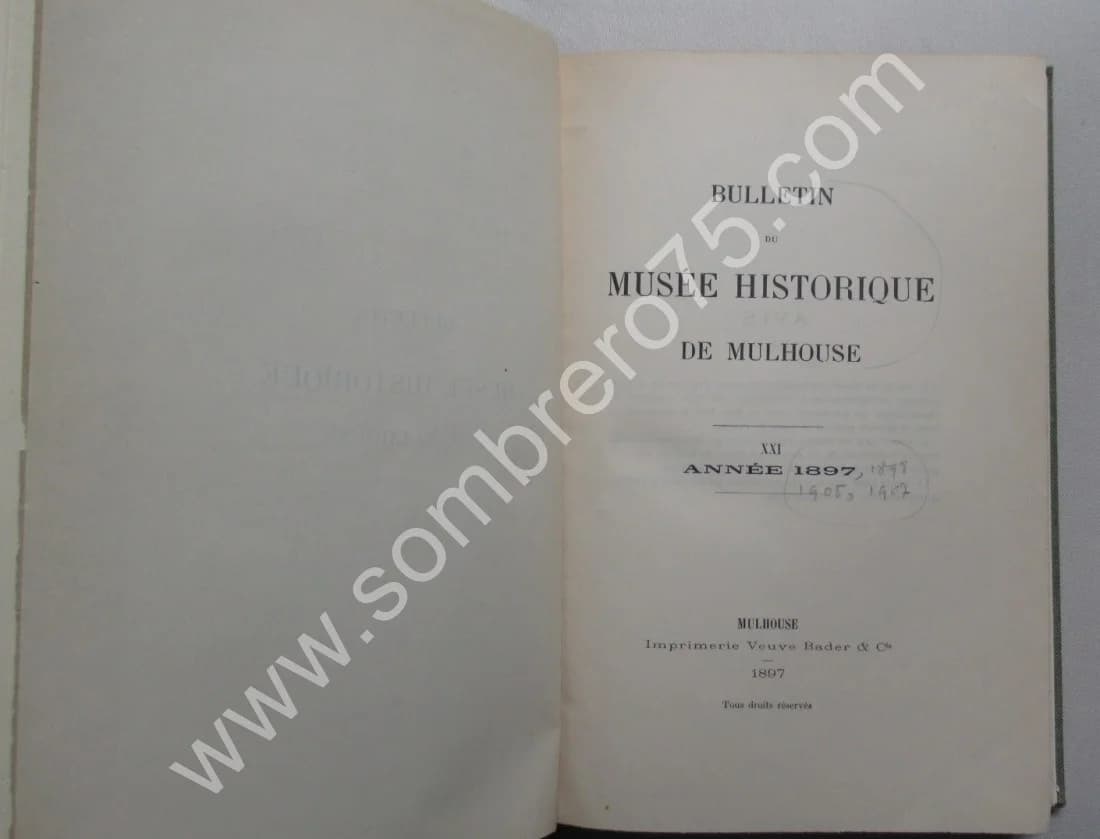 Bulletin Historique du Musée de Mulhouse 1897-1904 et 1906 - Image 4