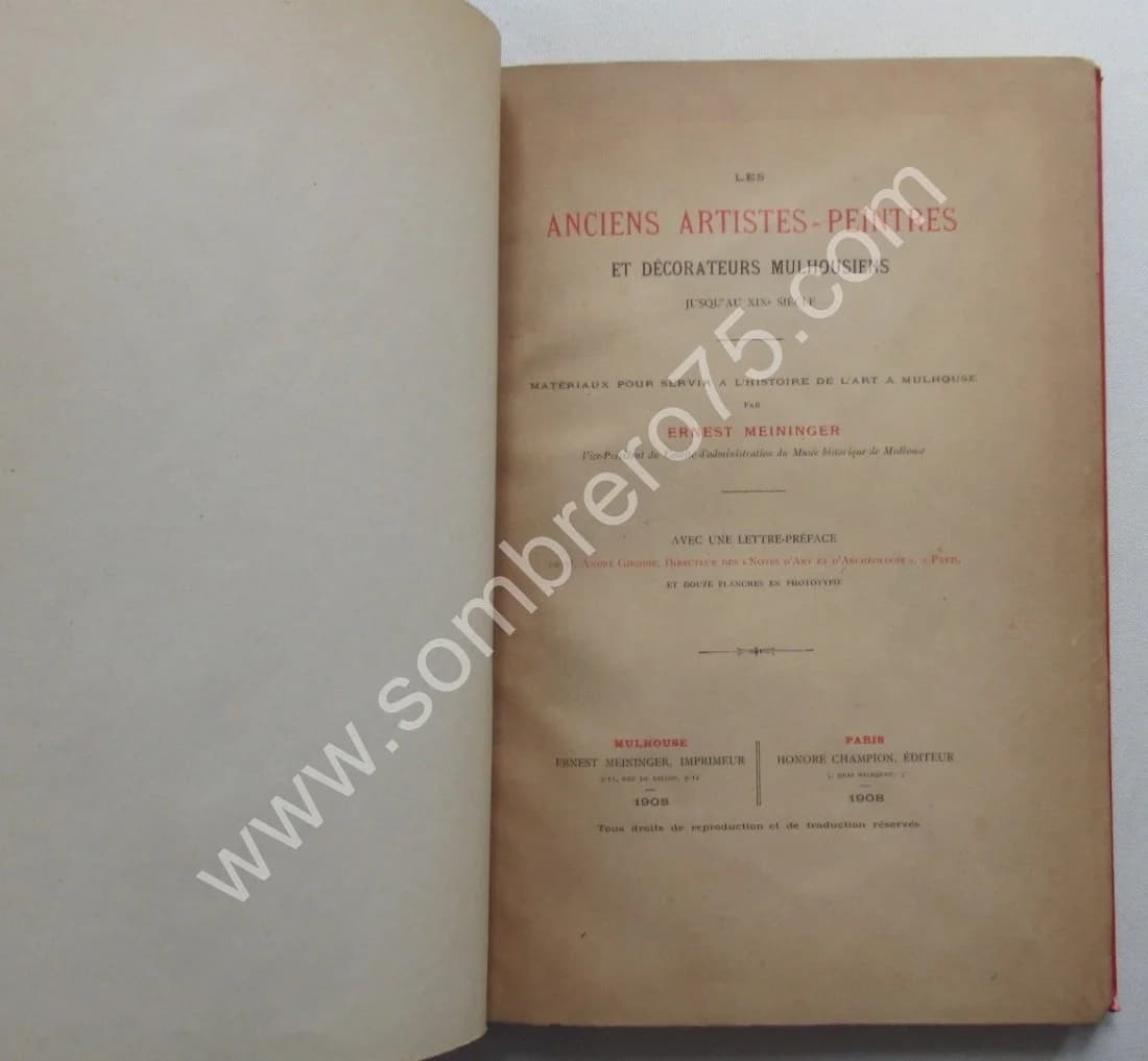 Les Anciens Artistes Peintres et Décorateurs Mulhousiens jusqu'au XIXe. E. MEININGER - Image 2
