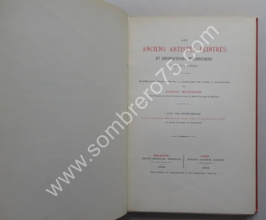 Les Anciens Artistes Peintres et Décorateurs Mulhousiens jusqu'au XIXe. E. MEININGER - Image 3