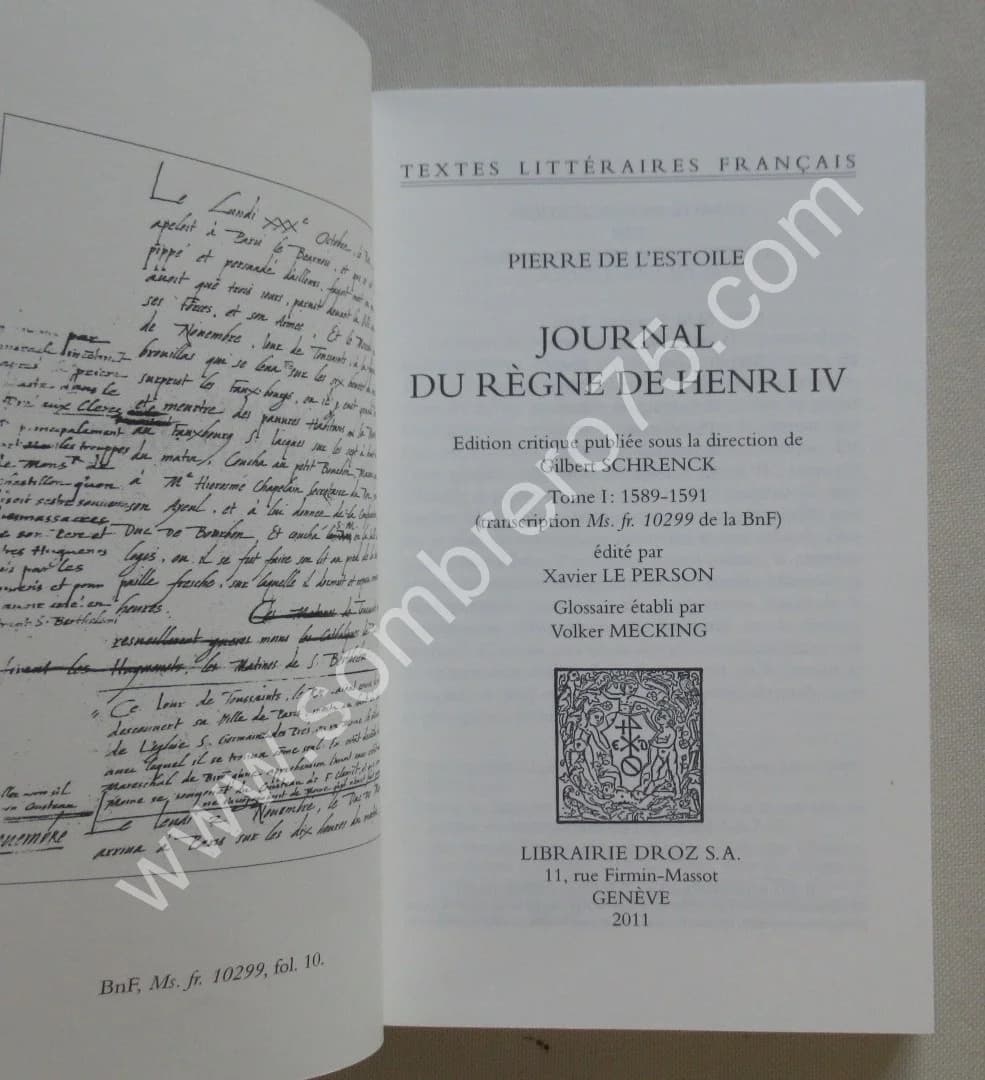 Pierre de l'ESTOILE. Journal du Règne de Henri IV. 4 Tomes - Image 2