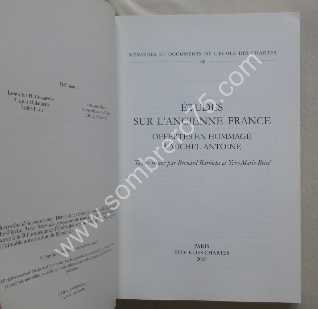 Etudes sur l'Ancienne France offertes en Hommage à Michel Antoine - Image 3