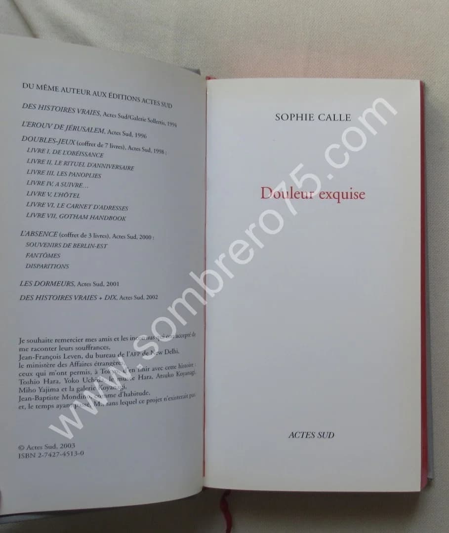 Douleur exquise. Sophie CALLE - Image 4