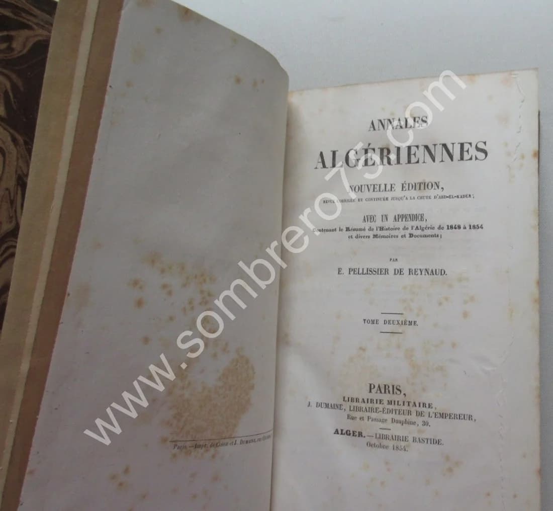 PELLISSIER DE REYNAUD. Annales Algériennes- 3 Tomes - Image 7