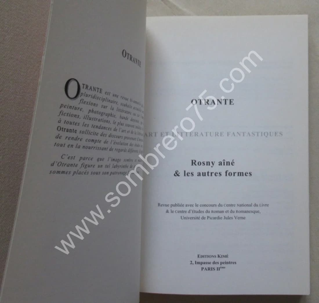 Revue OTRANTE 19-20 2006. Rosny AINE et les autres formes - Image 3
