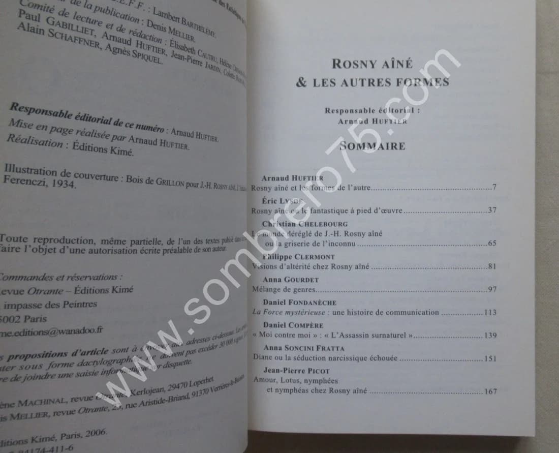Revue OTRANTE 19-20 2006. Rosny AINE et les autres formes - Image 4