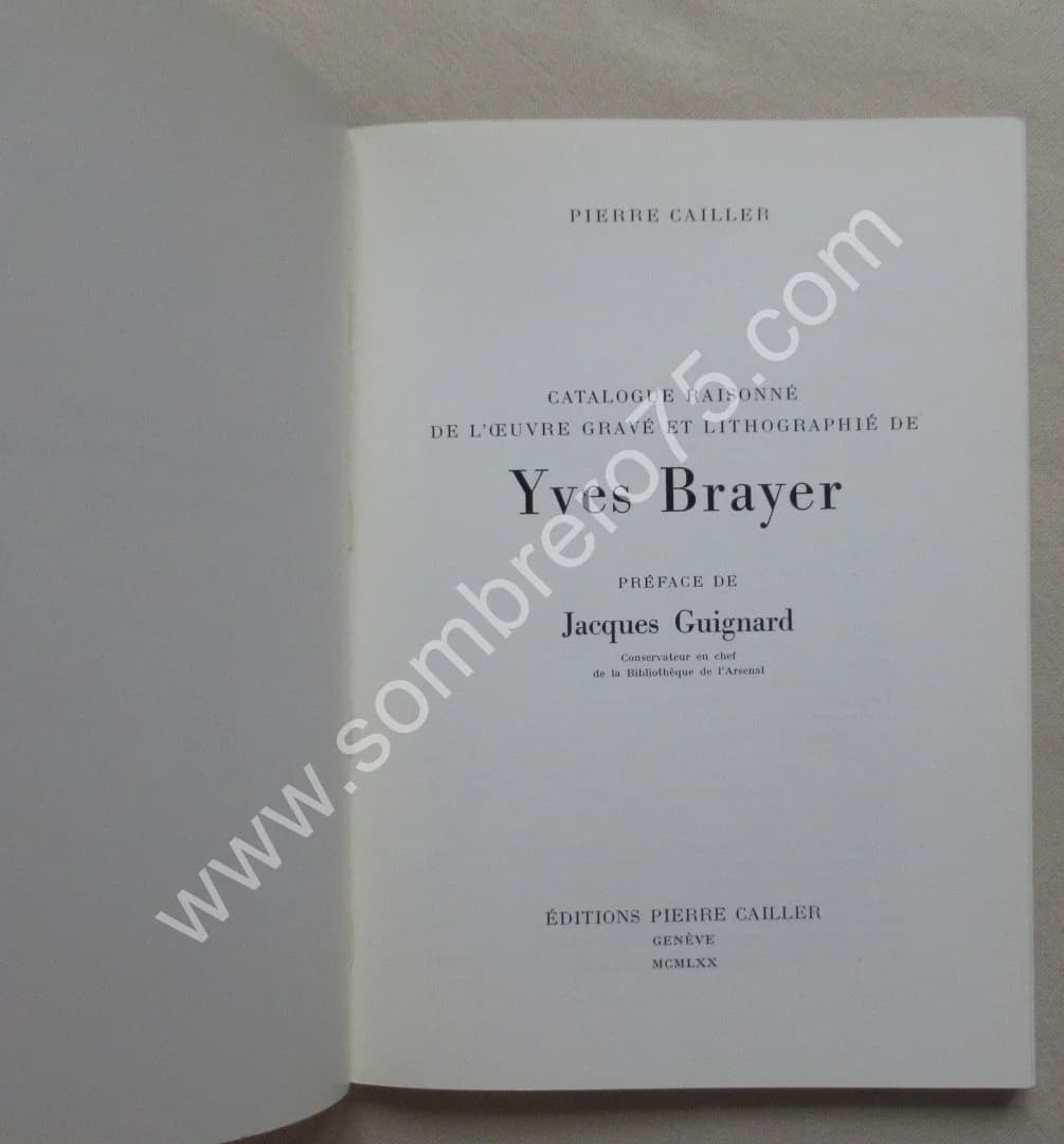 Catalogue Raisonné de l'Oeuvre Gravé et Lithographié de Yves Brayer. Préface Jacques Guignard - Image 3
