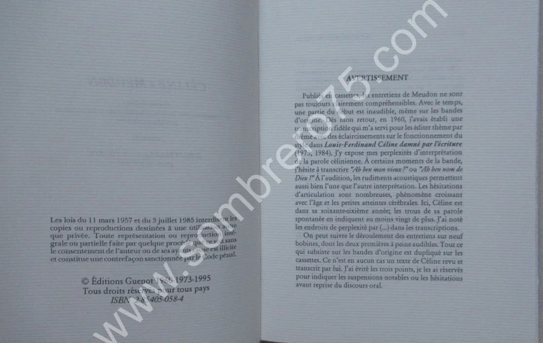 Céline à Meudon. Transcription des entretiens suivies de Bagatelles pour un toubib - Image 4