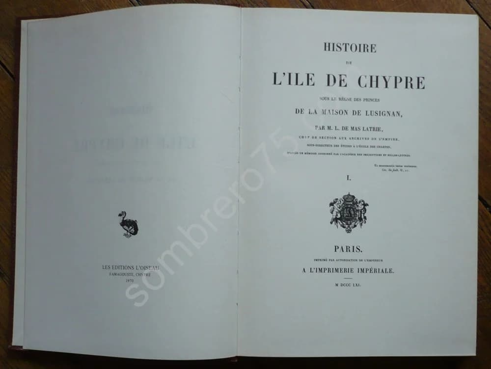 Histoire de l'Ile de Chypre sous le Règne des Princes de la Maison de Lusignan. 1970 - Image 4