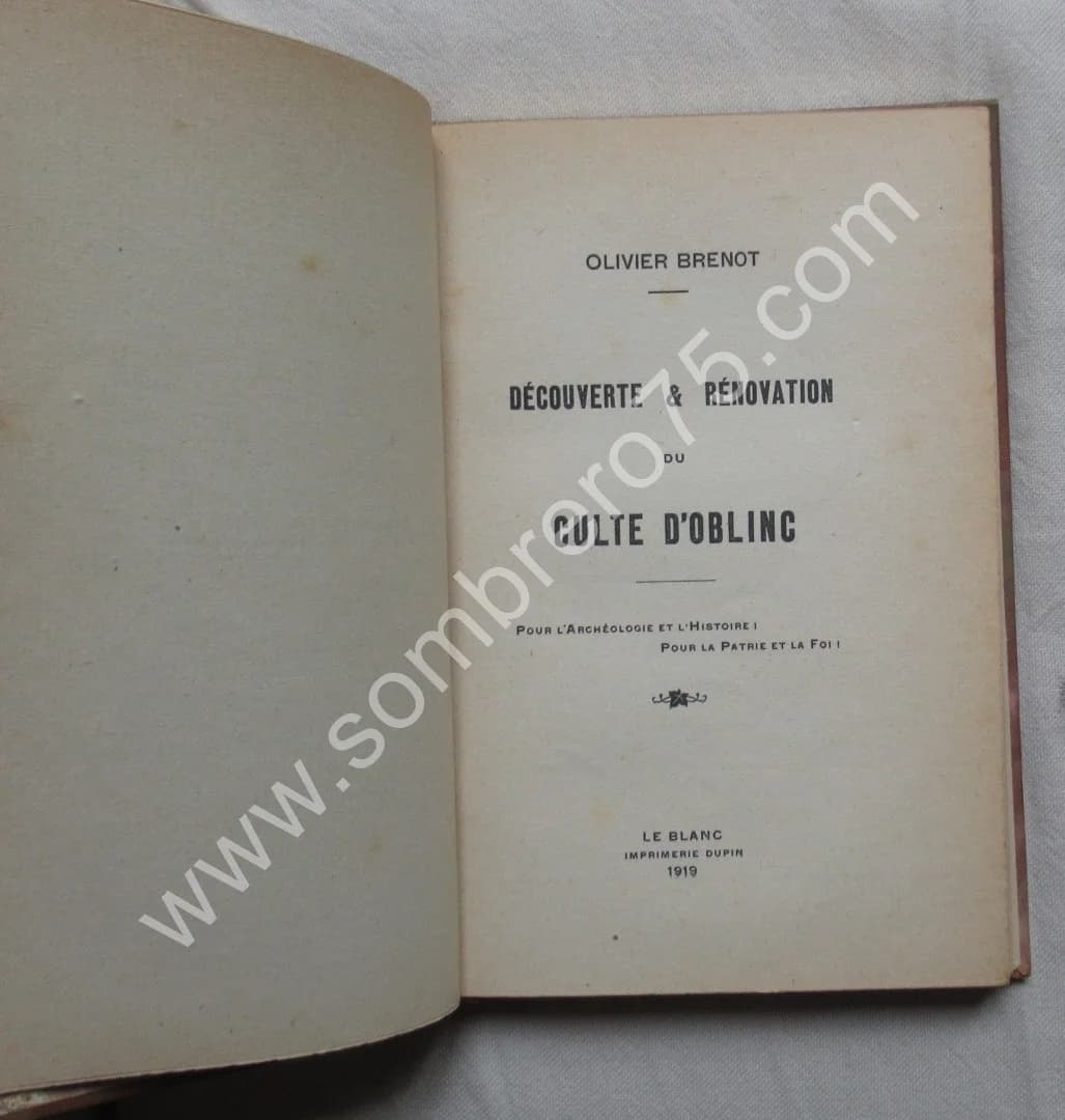 Découverte et Rénovation du Culte d'Oblinc. 1920 - Image 4
