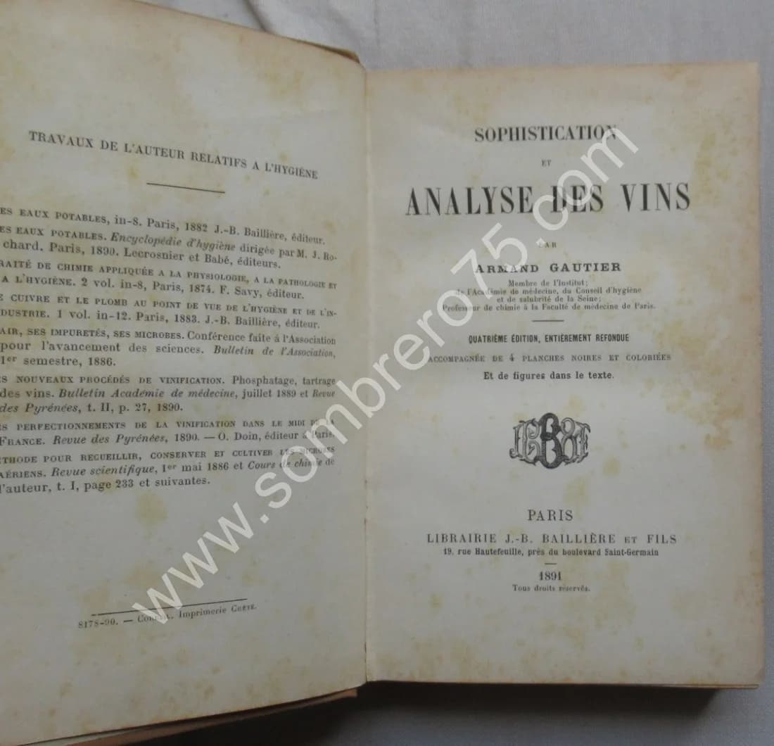 Sophistification et Analyse des Vins. 1891 - Image 3