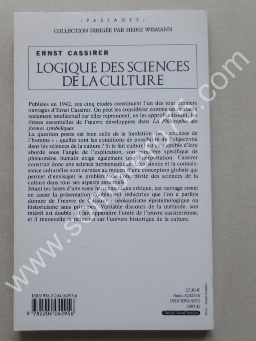 Ernst CASSIRER. Logique des Sciences de la Culture - Image 6