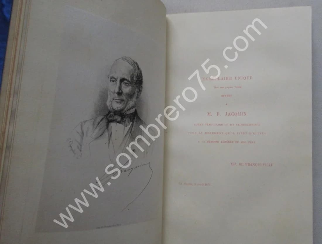 M. F. JACQMIN. M. de Franqueville. Sa Vie et ses Travaux. 1877 - Image 5