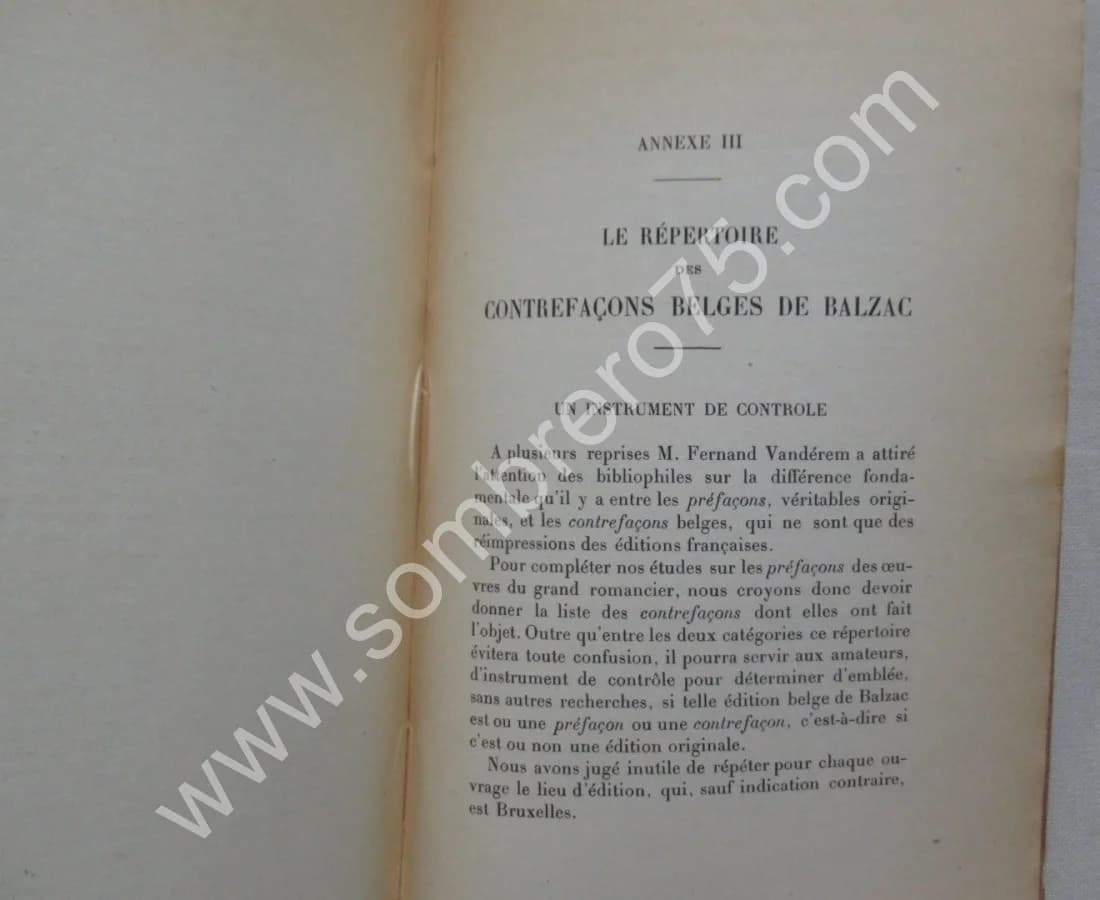 P. Van der Perre. Bibliographie des Véritables Originales d'Honoré de Balzac - Image 5