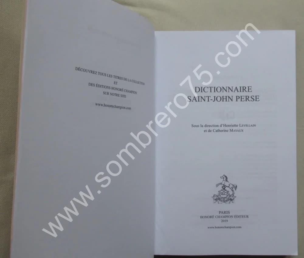 H. LEVILLAIN et C. MAYAUX. Dictionnaire Saint John Perse - Image 3