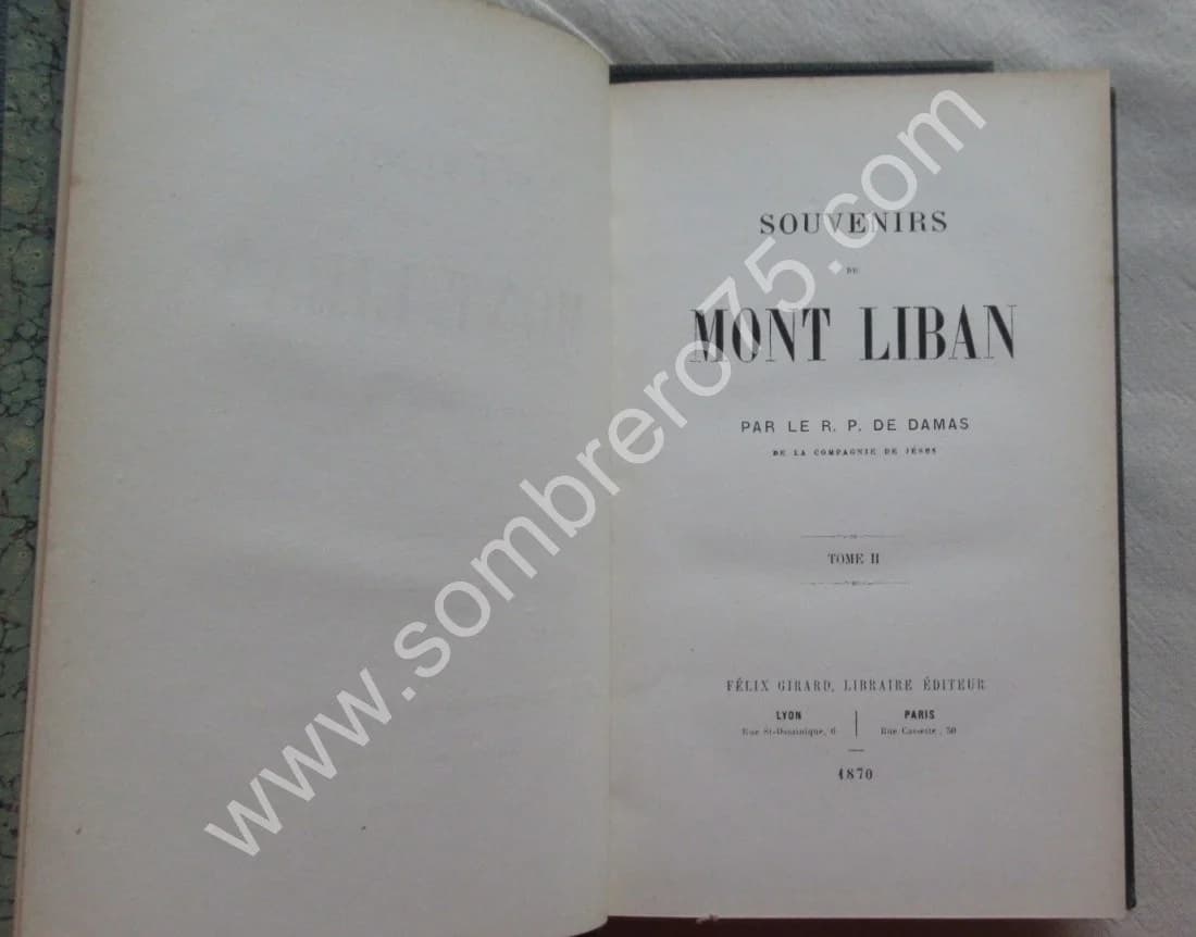 R. P. DE DAMAS. Souvenirs du Mont Liban 2 Tomes - Image 7