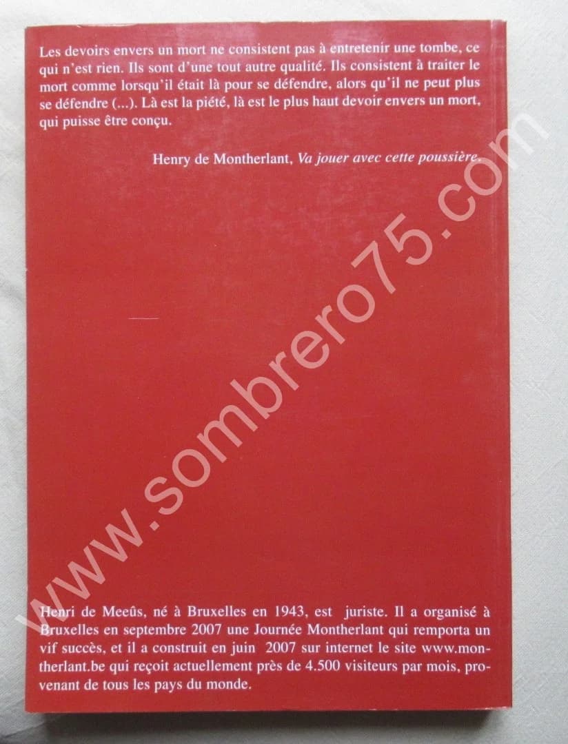 Henri de MEEÛS. Pour Montherlant - Image 9