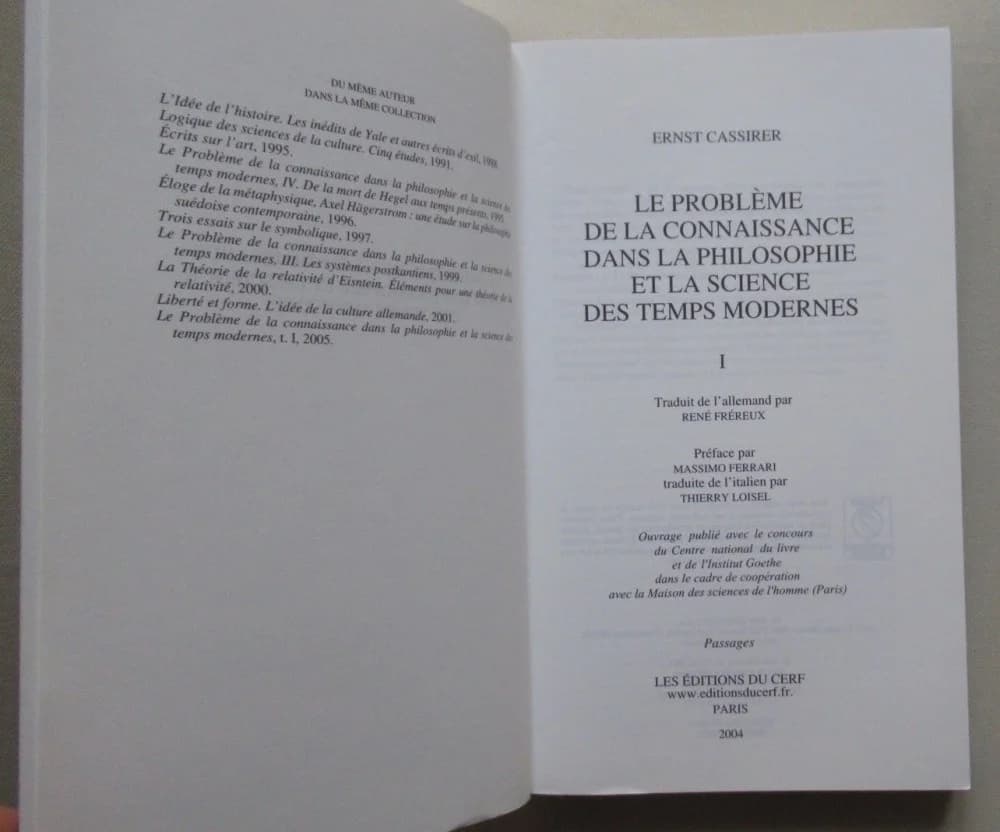 Ernst CASSIRER. Le Problème de la Connaissance dans la Philosophie et la Science des Temps Modernes. T. 1 - Image 3