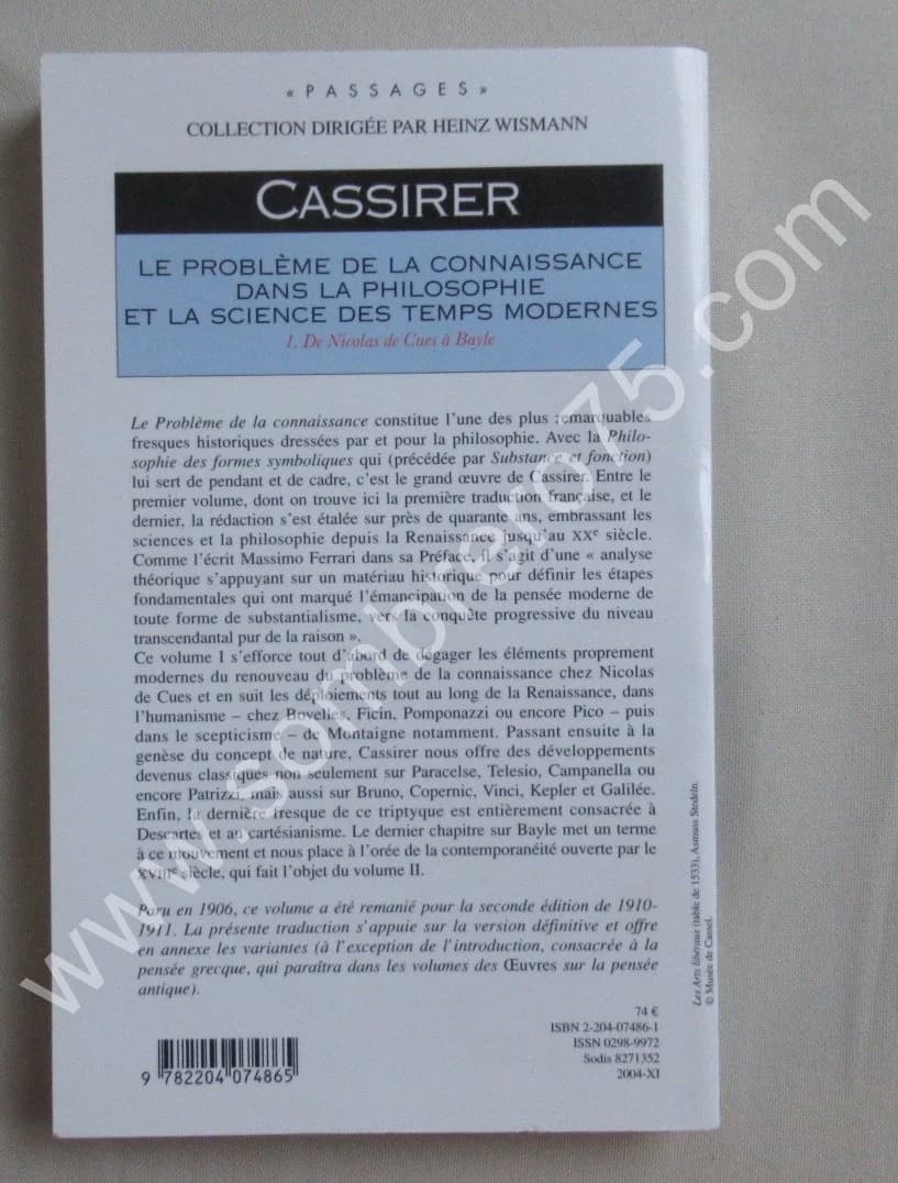Ernst CASSIRER. Le Problème de la Connaissance dans la Philosophie et la Science des Temps Modernes. T. 1 - Image 7