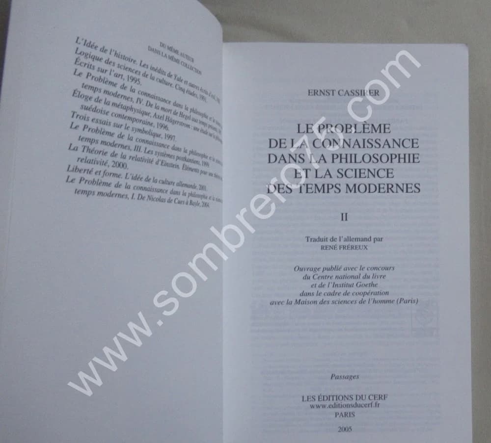 Ernst CASSIRER. Le Problème de la Connaissance dans la Philosophie et la Science des Temps Modernes. T. 2 - Image 3