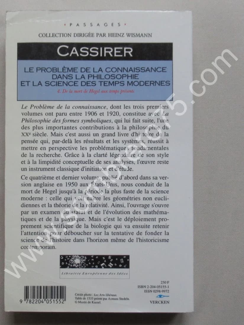 Ernst CASSIRER. Le Problème de la connaissance dans la Philosophie et la Science... Tome IV - Image 7