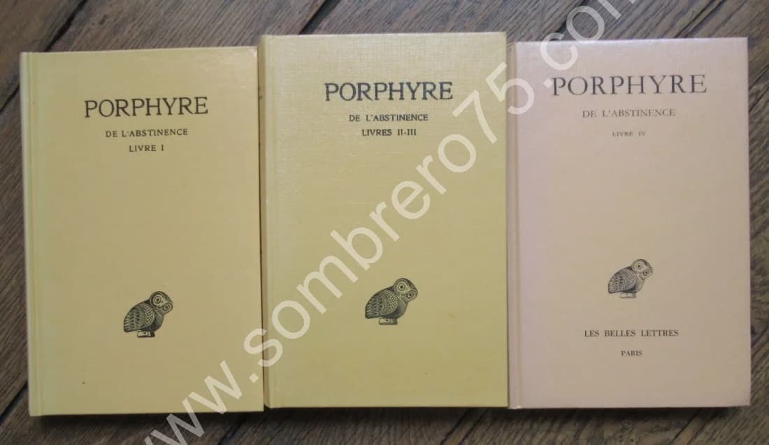 PORPHYRE. De l'Abstinence 3 Tomes - Image 2