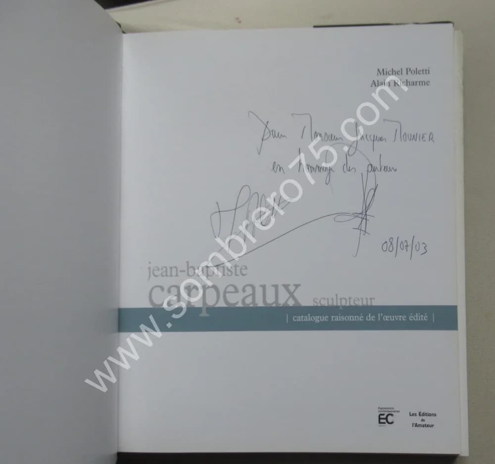 Jean Baptiste CARPEAUX. Catalogue Raisonné. Envoi - Image 3