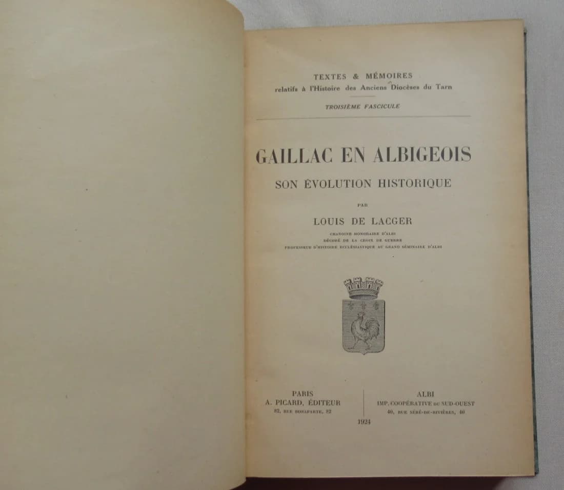 Gaillac en Albigeois et Histoire de Castres par Louis de LACGER - Image 2