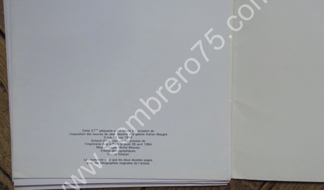 BAZAINE - Derrière le Miroir. Lithographies Originales 1984 - Image 5