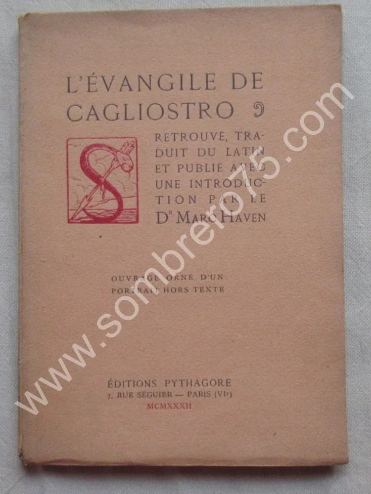 L'Evangile de Cagliostro introduction Dr Marc HAVEN