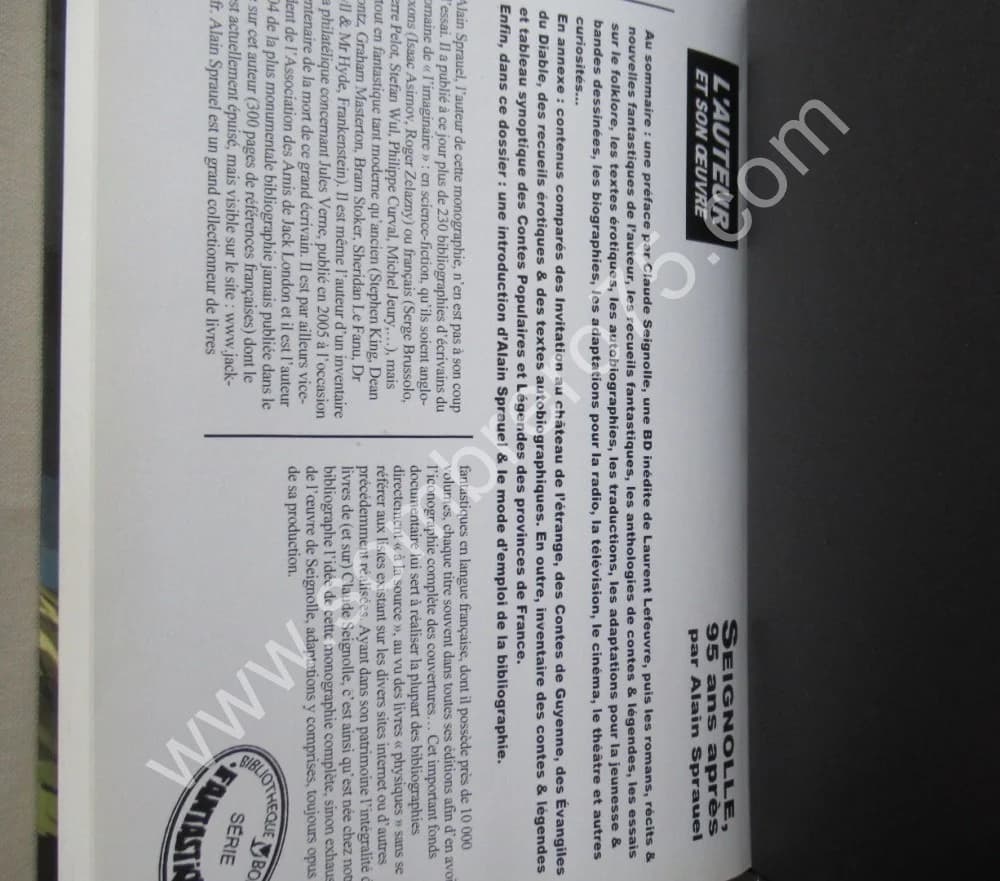 Etude Bibliographique de l'Oeuvre de Claude Seignolle 2012 - Image 8