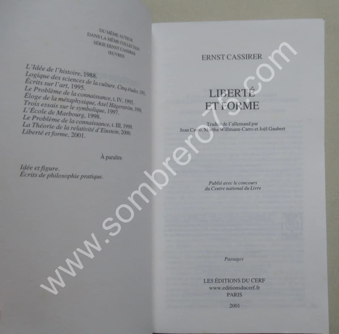 Ernst CASSIRER. Liberté et Forme. L'idée de la culture allemande - Image 3