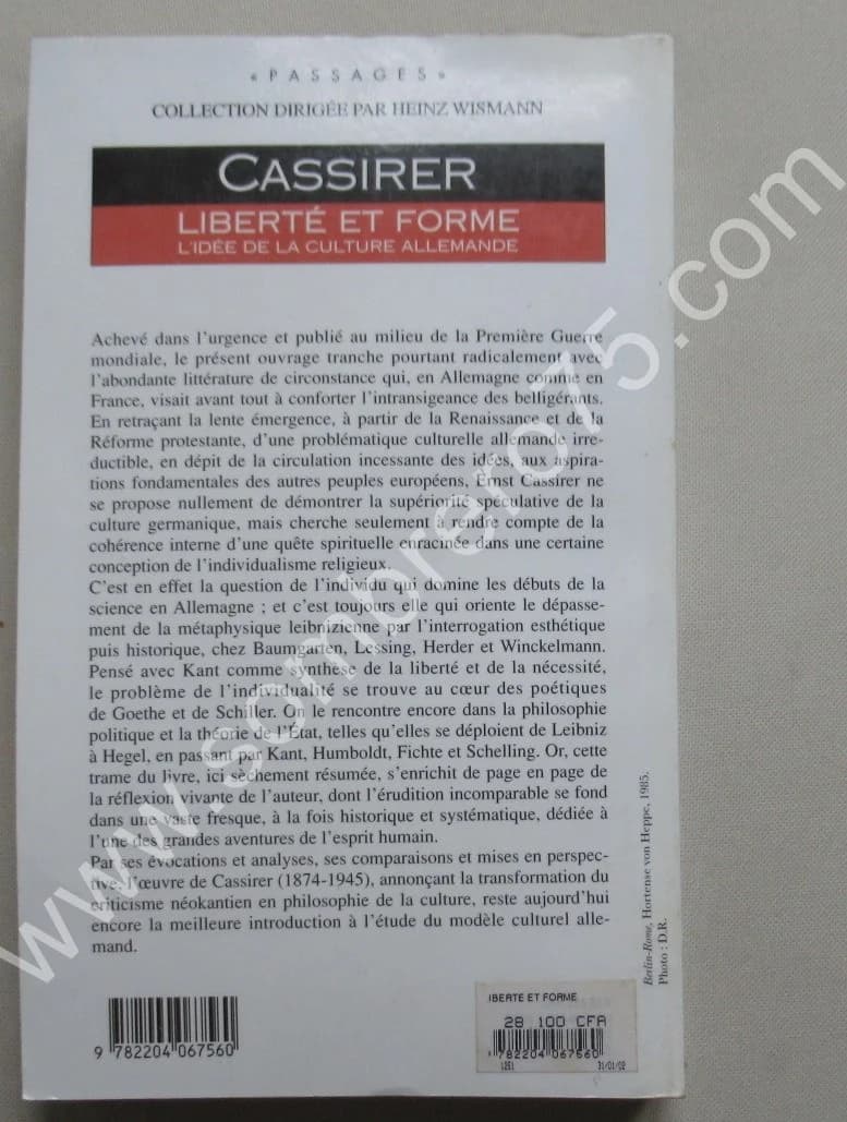 Ernst CASSIRER. Liberté et Forme. L'idée de la culture allemande - Image 5