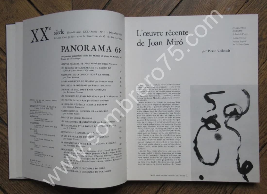 Panorama 68**. N°31 Décembre 1968. Lithographies Originales Joan MIRO - Image 5