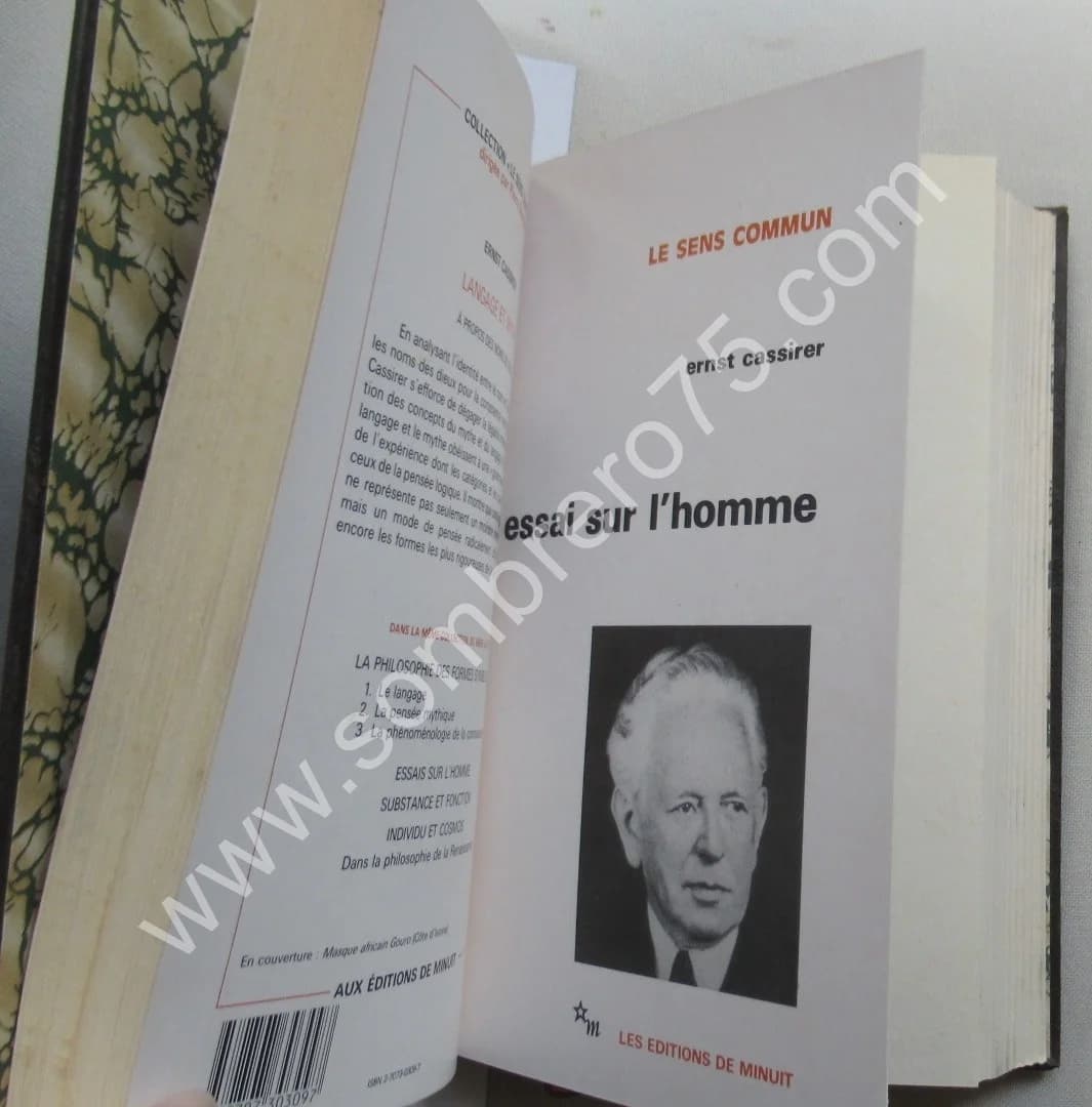 Ernst CASSIRER. 1/Langage et Mythe. 2/Essai sur l'Homme en 1 Volume - Image 3