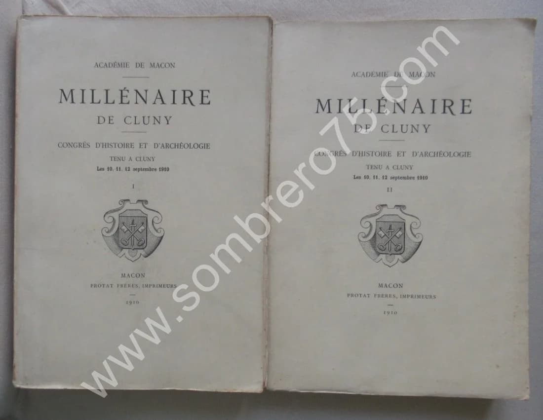 Millénaire de Cluny. Congrès d'Histoire et d'Archéologie - 2 Tomes