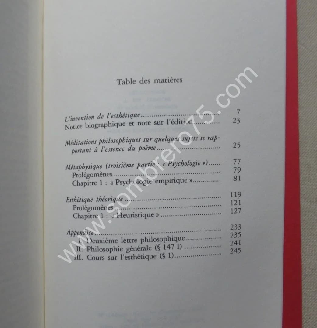 A. G. BAUMGARTEN. Esthétique - Méditations Philosophiques - Image 4