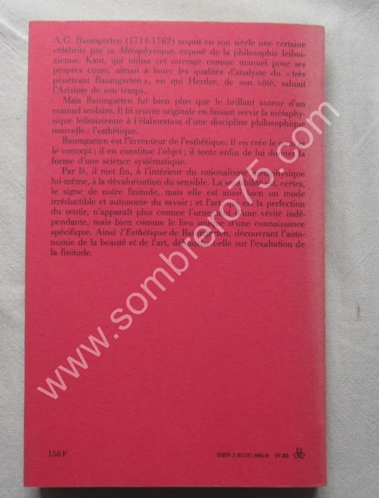 A. G. BAUMGARTEN. Esthétique - Méditations Philosophiques - Image 5