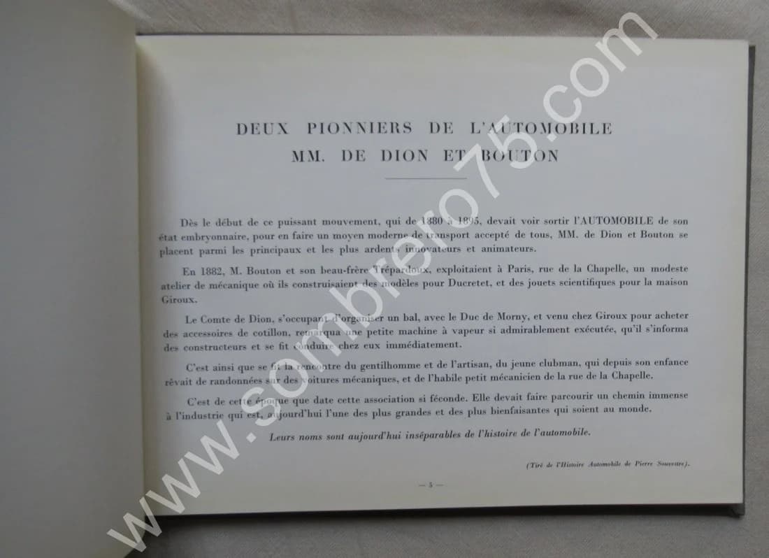 Images du Passé 1883-1926. Mai 1937. Marquis de Dion - Image 5