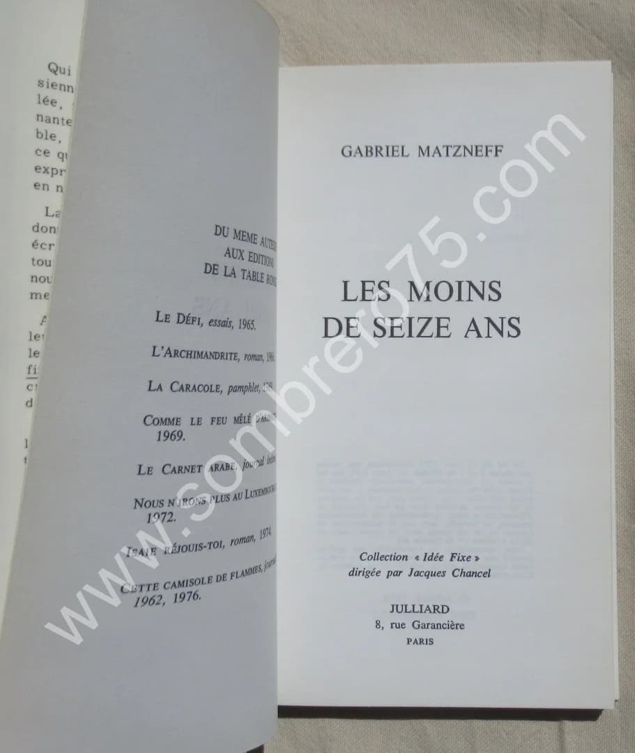 Les moins de Seize ans. Gabriel MATZNEFF - Image 3